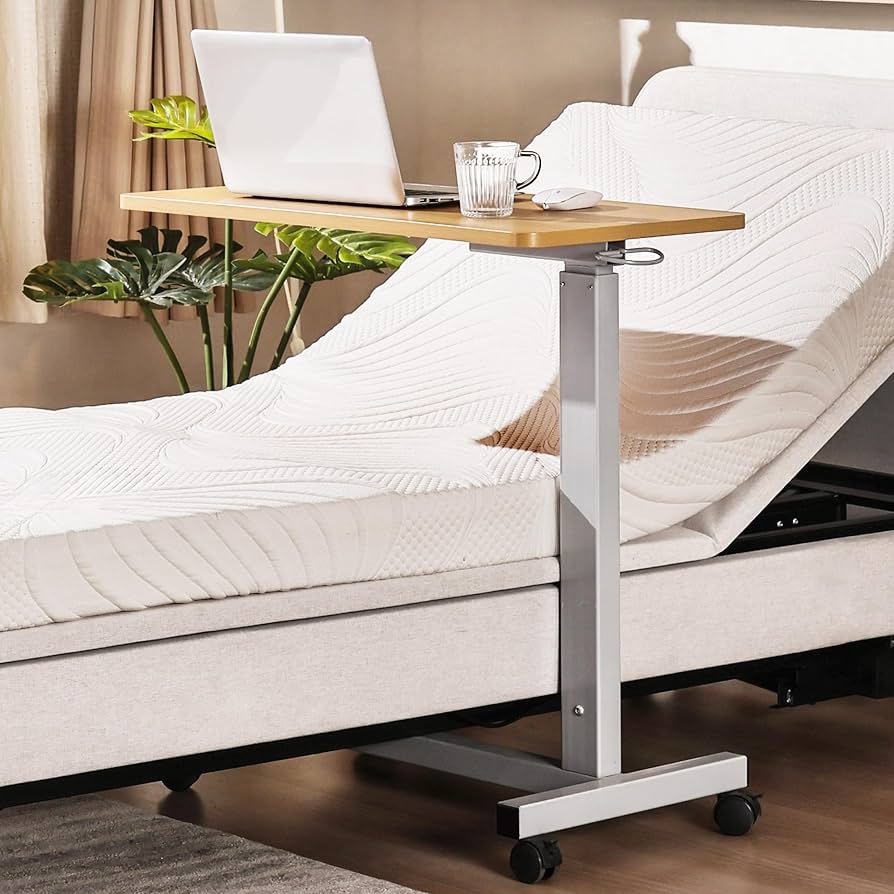 Amazon.com: Skuehod Overbed Table with Wheels Adjustable